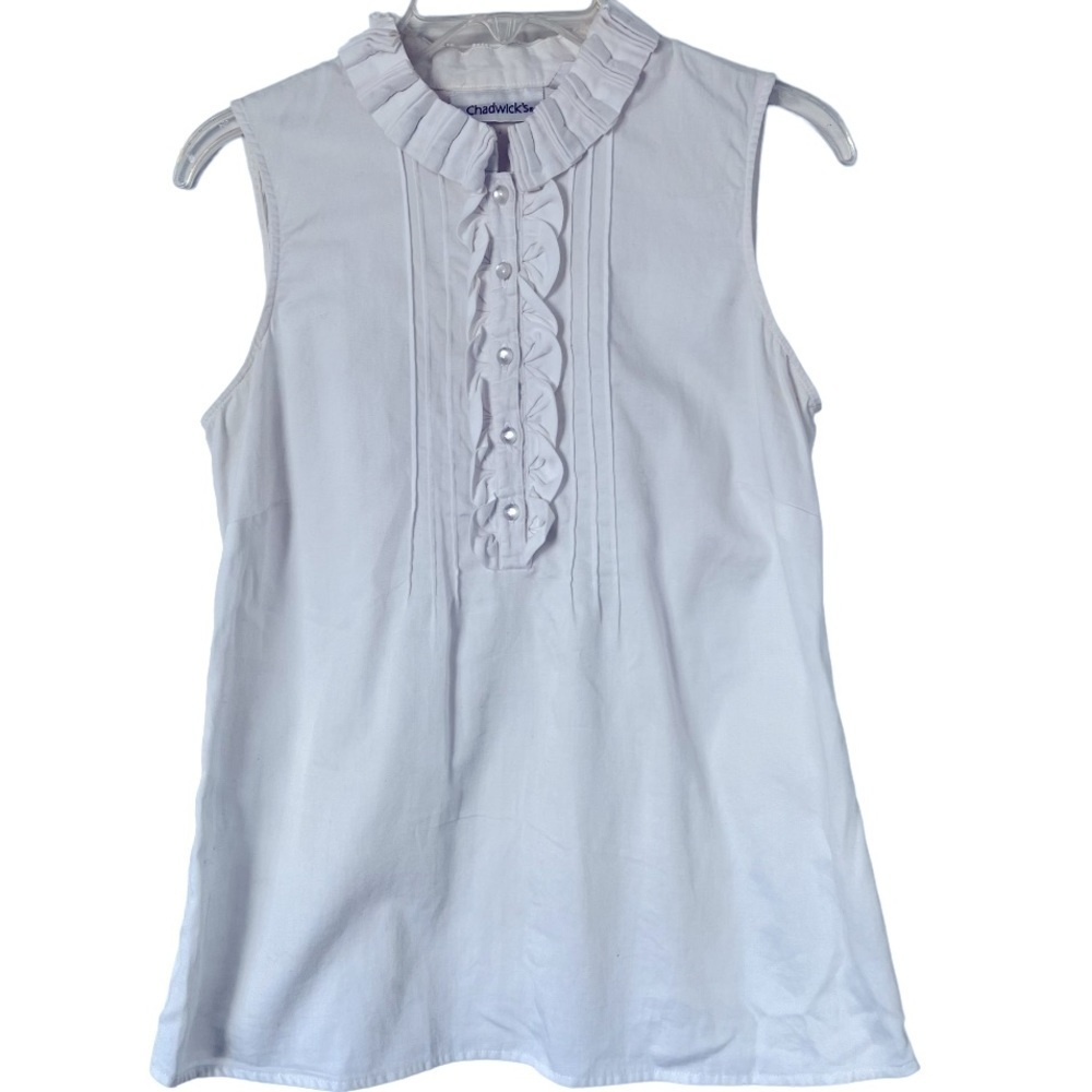CHADWICKS Sleeveless button down cotton shirt size 10